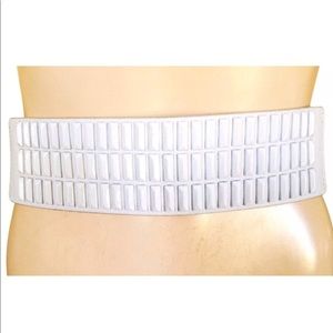 Bcbg wife studded waist belt grey/ white